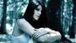 Dream sequence woman in the woods close up