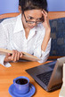 Young woman working with computer