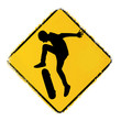 skateboard warning sign
