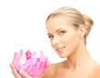 lovely woman with lotos flower