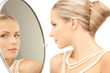 woman with necklace from pearls