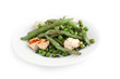 Green beans and peas with fried chicken