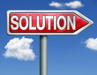solution road sign arrow