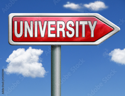 Illustration: university road sign arrow university road sign arrow