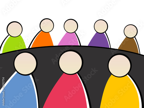 Illustration: réunion de travail - au bureau réunion de travail - au bureau