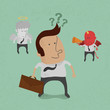 Businessman must choose between the devil or angel , eps10 vecto