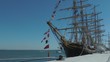 Sailboats Tall ships  race in harbor