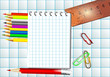 Mathematics background with notepad