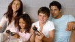 Family playing at video game
