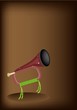 A Musical Bugle on Dark Brown Background