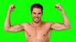 Sportsman raising his arms