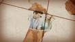 Animation of various clips with landscape and people