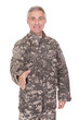 Mature Soldier Extending Hand To Shake