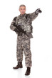 Mature Soldier Holding Rifle