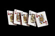 Poker, Vierling, Jacks, Schwarz, schwebend