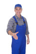 Mature Male Technician Offering Handshake