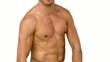 Sportsman flexing muscles