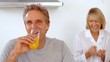 Video: Smiling couple having breakfast Smiling couple having breakfast