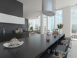 Modern design dining room interior 