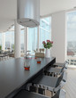 Modern design dining room interior 
