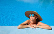 Woman at poolside