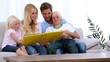Family reading storybook together