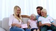 Video: Family giving mother a pink present which is a scarf Family giving mother a pink present which is a scarf