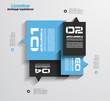 Infographic design template with paper tags.