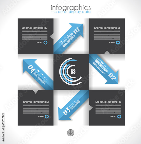 Vector: Infographic design template with paper tags. I Infographic design template with paper tags. I