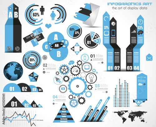 Vector: Infographic elements - set of paper tags, Infographic elements - set of paper tags,