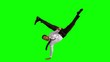 Businessman break dancing