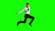 Businessman jumping up