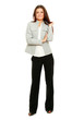 A full length portrait of a beautiful businesswoman standing