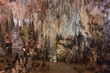 stalactites and stalagmites in valporquero cave
