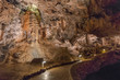 stalactites and stalagmites in valporquero cave