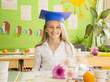 Portrait of schoolgirl in classroom