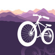 bike silhouette on mountains nature background