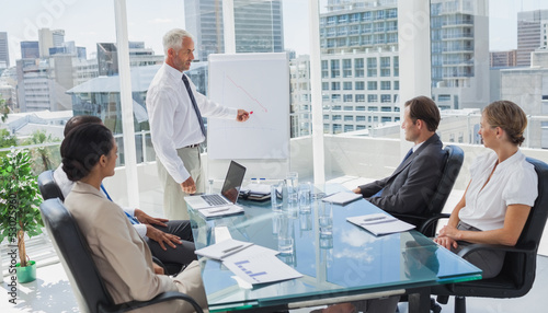 Photo: Manager pointing at a chart during a meeting Manager pointing at a chart during a meeting