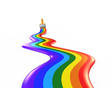 rainbow trail of paints