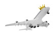 Illustration: White airplane with the crown White airplane with the crown