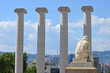 Escultura de Llimona en Montjuic con las cuatro columnas