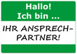 Namensschild: Begrüßung, Ansprechpartner, Service