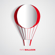 Illustration: Paper hot air balloon - vector illustration - greeting card Paper hot air balloon - vector illustration - greeting card