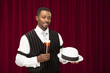 African American male bartender in retro suit