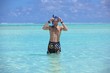young guy with diving mask