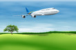 A big commercial plane