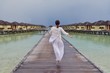 young woman relax on cloudy summer day