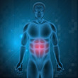 A man experiencing pain at the stomach