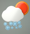 Illustration: Cloud with snowflakes and sun Cloud with snowflakes and sun