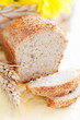 Homemade bread from oat bran, selective focus